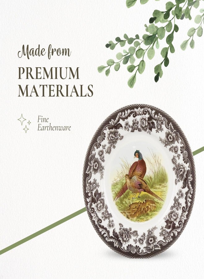 سبود طبق غداء سبود وودلاند فيزانت - طبق خزفي فاخر 9 بوصة بحافة من الزهور البريطانية، تصميم طائر صيد ريفي - آمن للاستخدام في غسالة الصحون والميكروويف والفرن والفريزر - صنع في إنجلترا - Image 4