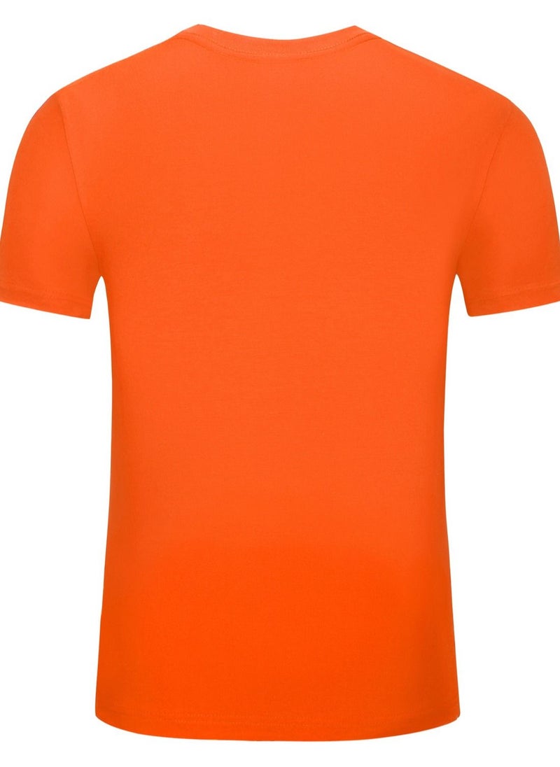 Loquat Men Quick Dry Breathable Elastic T-Shirt Orange  - Image 2