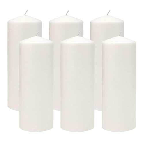 Stonebriar 80 Hour Long Burning White Unscented Pillar Candles 3x8 White 6 Count