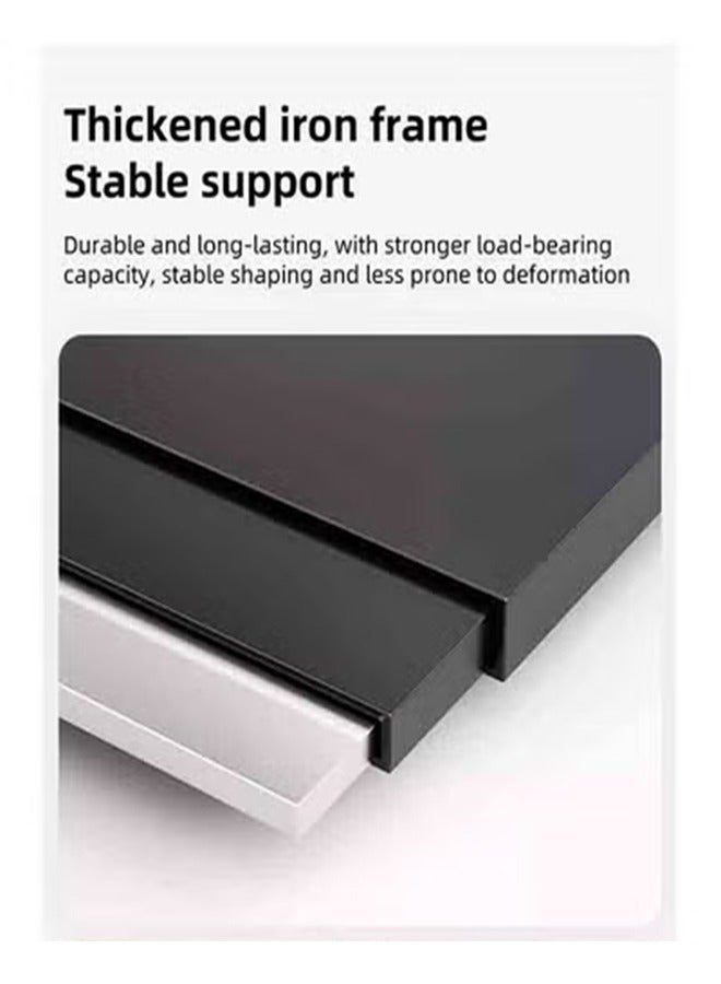 Generic Black Modern Bedside Table, Bedside Cupboard, Night Table, Side Table, With Two-Layer Drawers and Open Storage Rack, Small Volume and Space-Saving, Suitable for Living Room and Bedroom, 40cm×34cm×50cm  - Image 3