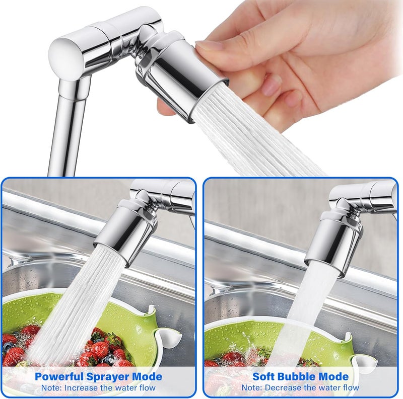 Shaobrc 360° Rotating Faucet Extender with Adapter – Multifunctional Sink Spray Head for Bathroom & Kitchen Sinks (Two-mode splash-proof brass long arm extension rod) - Image 3