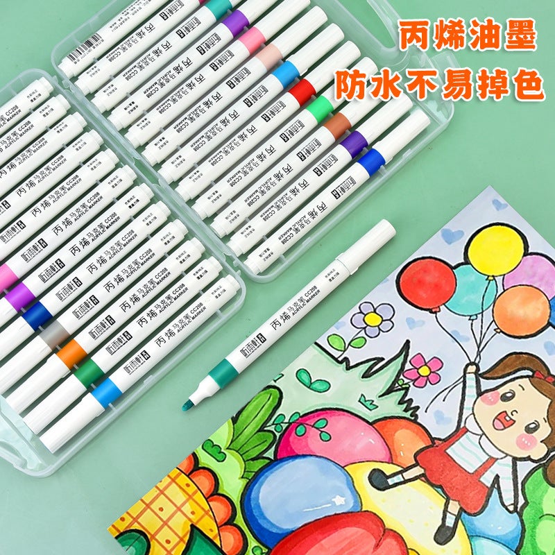 Ting Yu Xuan Acrylic Marker Pen Art Students Special Water-Based Bing Paint Goo Card Watercolor Pen Children Opaque Waterproof - Image 4