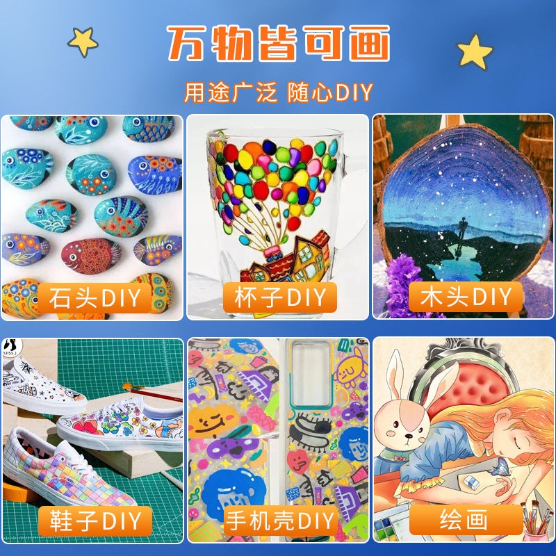 Ting Yu Xuan Acrylic Marker Pen Art Students Special Water-Based Bing Paint Goo Card Watercolor Pen Children Opaque Waterproof - Image 5