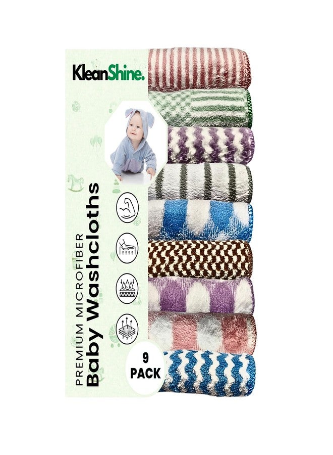 KLEANSHINE, Microfiber Cloth Premium Baby Washcloth for New Born, Washable, Reusable, Absorbent, Extra Soft Face Towels (9) - Image 1