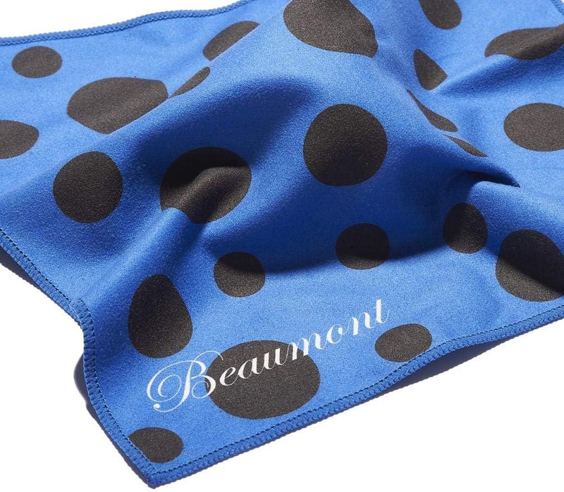 Beaumont Musical Polishing & Cleaning Patterned Blue Polka Dot Instruments Trumpet Clarinet Sax Flute Recycled Microfibre Cleaning Cloth Brass Silver 25 x 25cm (BFC-BP) - Image 4