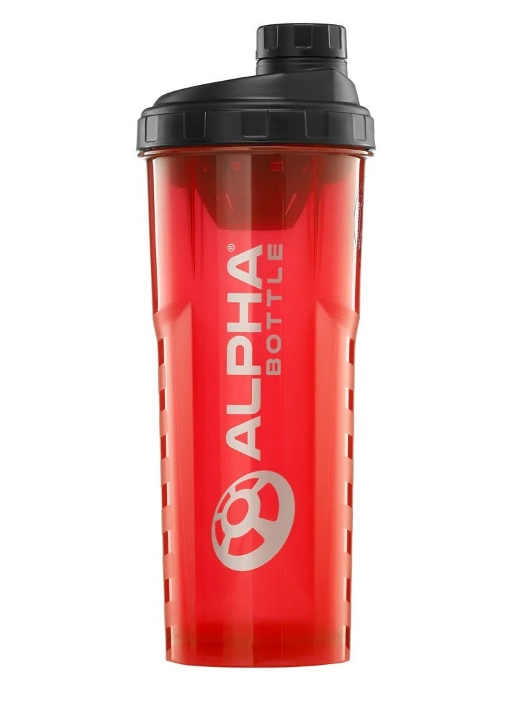 ألفا زجاجة مياه بلاستيك - مضاد للبكتيريا 900 مل - أحمر - Image 1