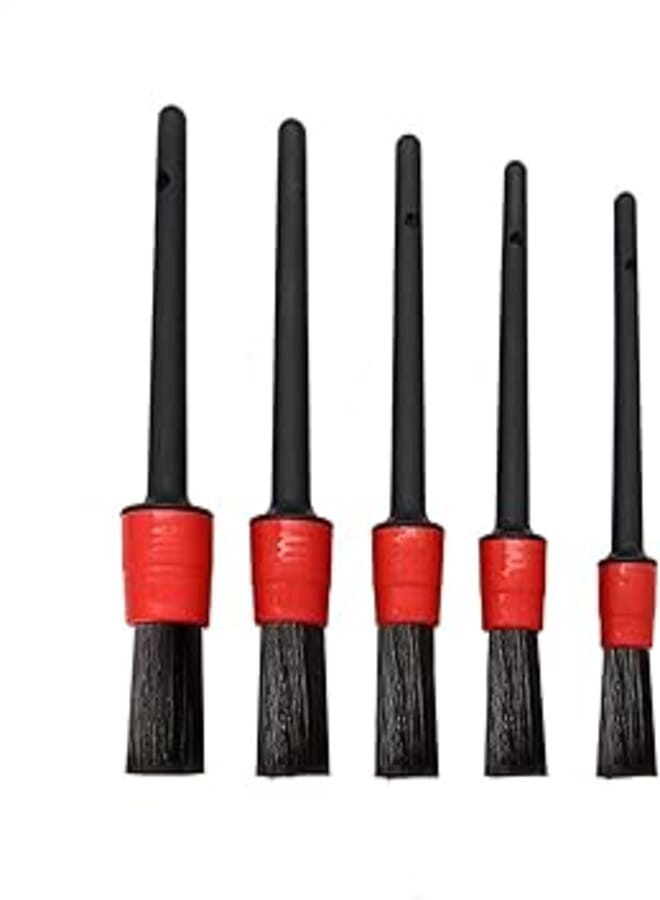 Car Cleaning Brush Set, 5 Pieces Cleaning Brushes for Household and Car, Brushes Detail Brush for Alloy Wheels, Car Interior, Air Vents