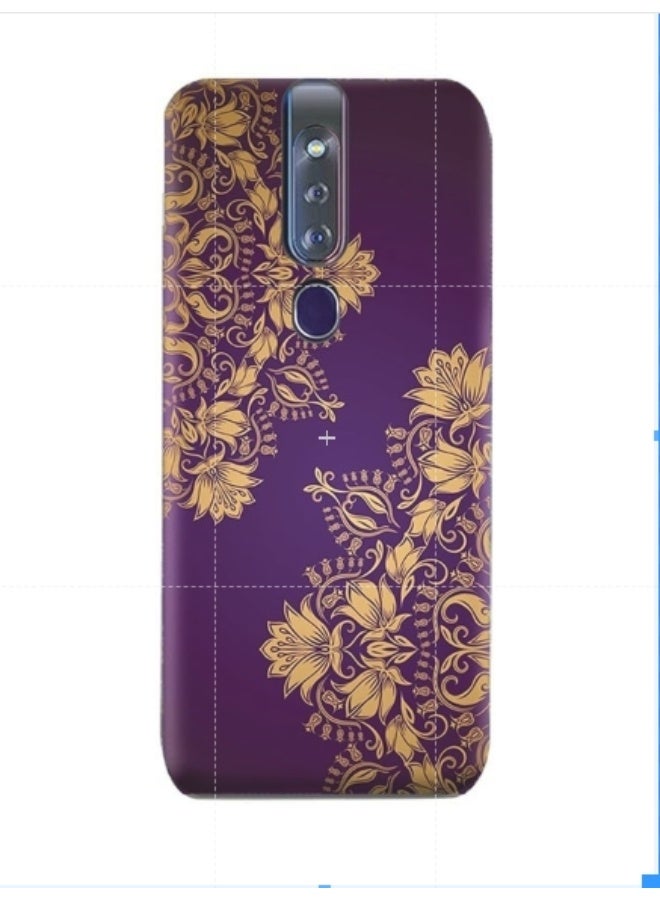 إيه إم سي ديزاين غطاء حماية من السيليكون والبولي يوريثان الحراري لجهاز أوبو F11 برو بنقش ماندالا زهور بلون أرجواني من إيه إم سي ديزاين بنفسجي مزين بنمط الماندالا ونقشة زهور