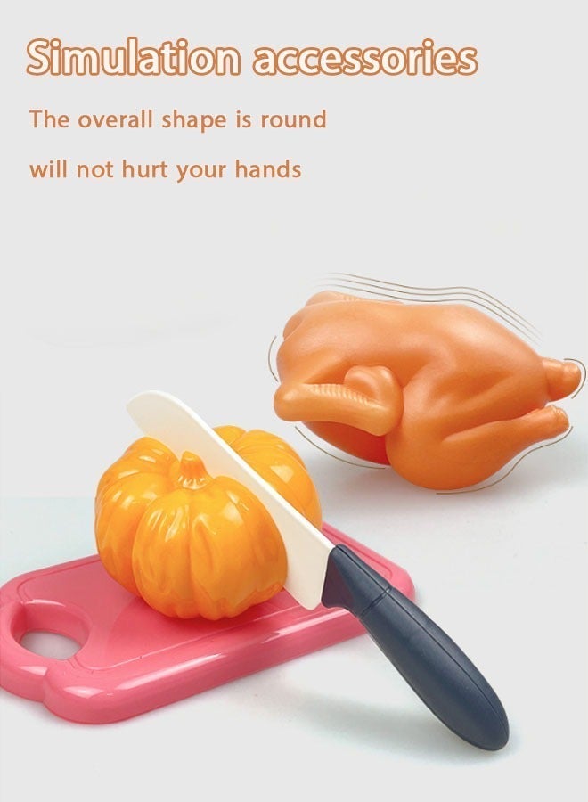 Kitchen Toy Set,17pcs Kids Kitchen Play Toy Set,Kitchen Playset, Mini Electronic Rice Cooker Toys, Cooking Toys with Music Steam Effect, Cookware Kits Kitchen Playset Food Accessories for Toddlers Boys Girls, Pink - Image 4