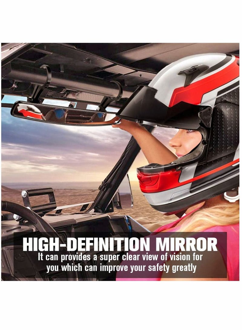 SYOSI RZR RearView Mirror, 15" Ultra Clear SXS UTV Mirror with 1.75" Clamps and Convex Design Compatible with for Polaris RZR Turbo PRO XP, for Pioneer 1000, Arctic Cat Wildcat - Image 2