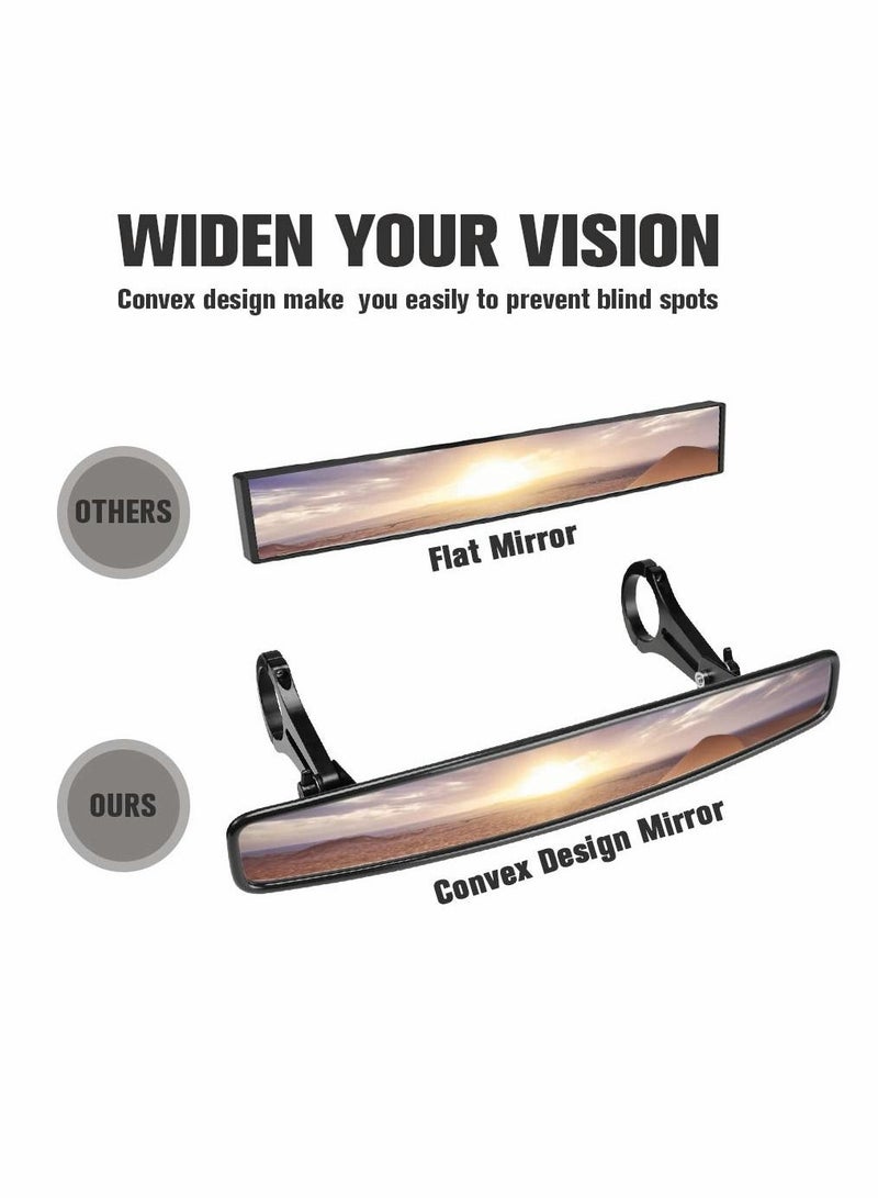 SYOSI RZR RearView Mirror, 15" Ultra Clear SXS UTV Mirror with 1.75" Clamps and Convex Design Compatible with for Polaris RZR Turbo PRO XP, for Pioneer 1000, Arctic Cat Wildcat - Image 3