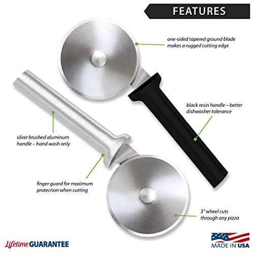Rada Cutlery Pizza Cutter, Made in USA, Black Handle - Image 3