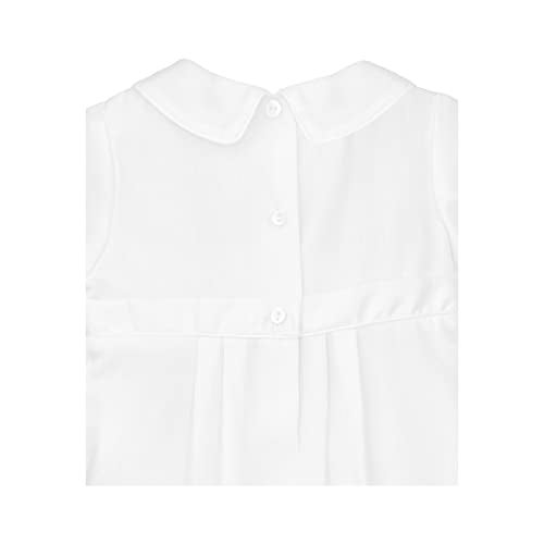 Petit Ami Hand-Embroidered Boy's Christening Longall - Tucks and Feather Stitching, White (White, 6 Month) - Image 4