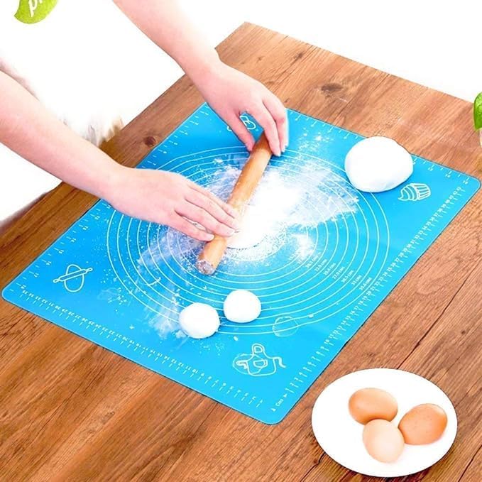 ACUDY Silicone Baking Mat Roti mat Silicone Chapati Atta Kneading Mat NonStick Fondant Rolling Mat Stretchable for Kitchen Roti Chapati Cake Multicolor Baking Mat 50 40 cm 2 - Image 4