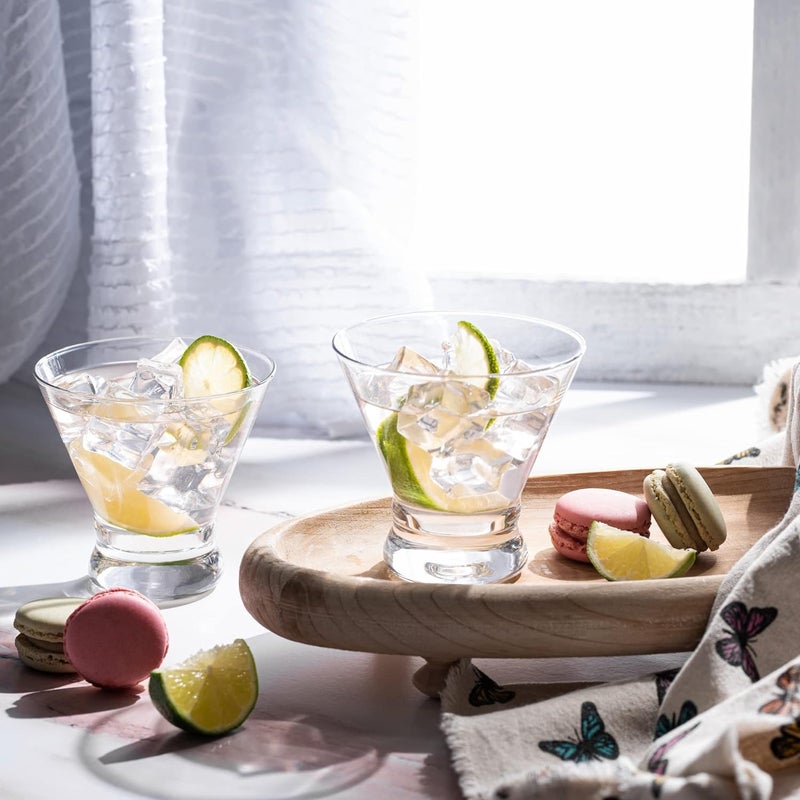 Homestia Homestia Martini Glasses Exquisite Stemless Martini Glass Short Cocktail Glasses Cosmopolitan Glasses Margarita Whiskey Gin Tequila Scotch Bourbon Bar Drinking Glasses Gift Set 240 ml 4  - Image 4