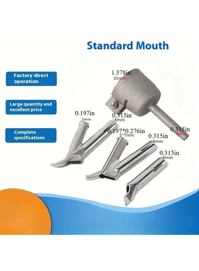 Standard Nozzle Four Piece Set Hot Air Gun Welding Nozzle Plastic Stainless Steel - Image 1