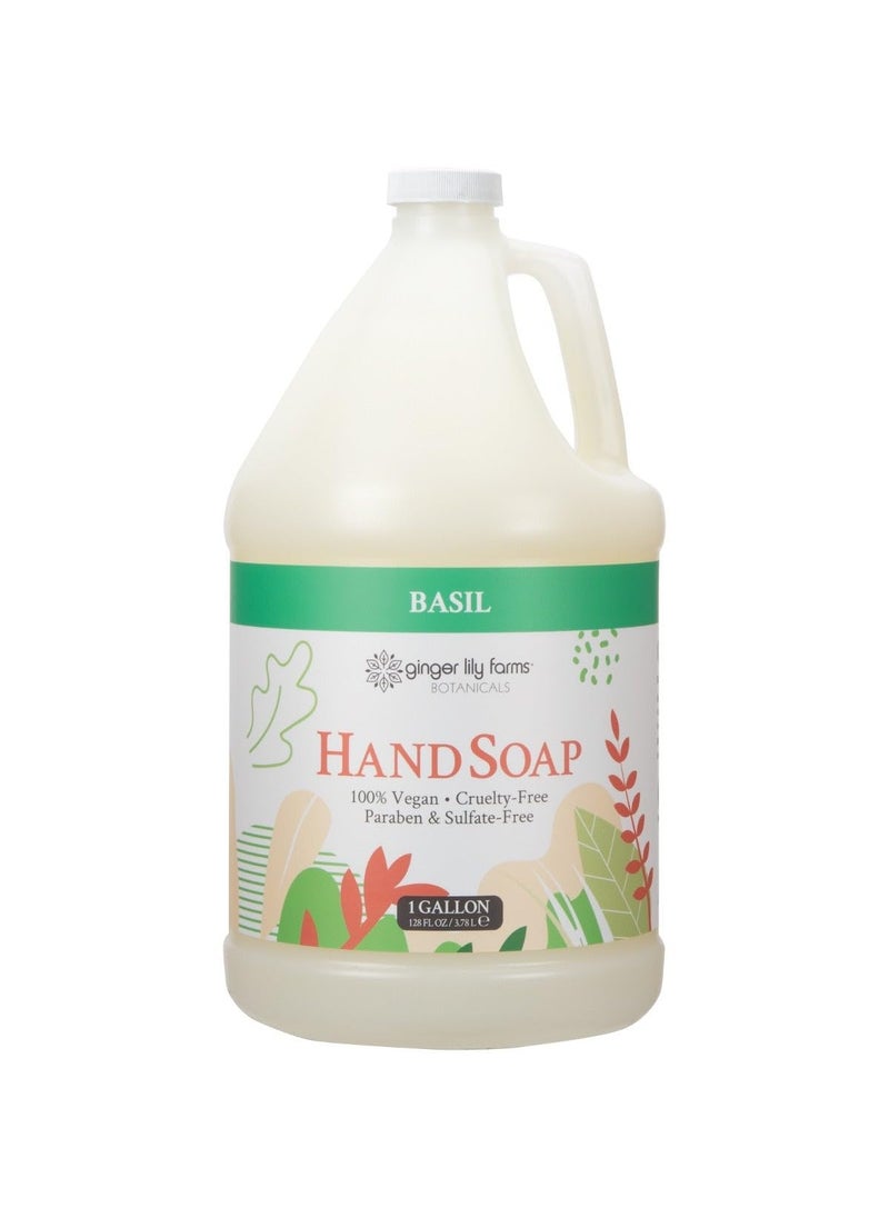 ginger lily farms - Ginger Lily Farms Botanicals AllPurpose Liquid Hand Soap Refill 100 Vegan  CrueltyFree Basil Scent 1 Gallon 128 fl oz - Image 1