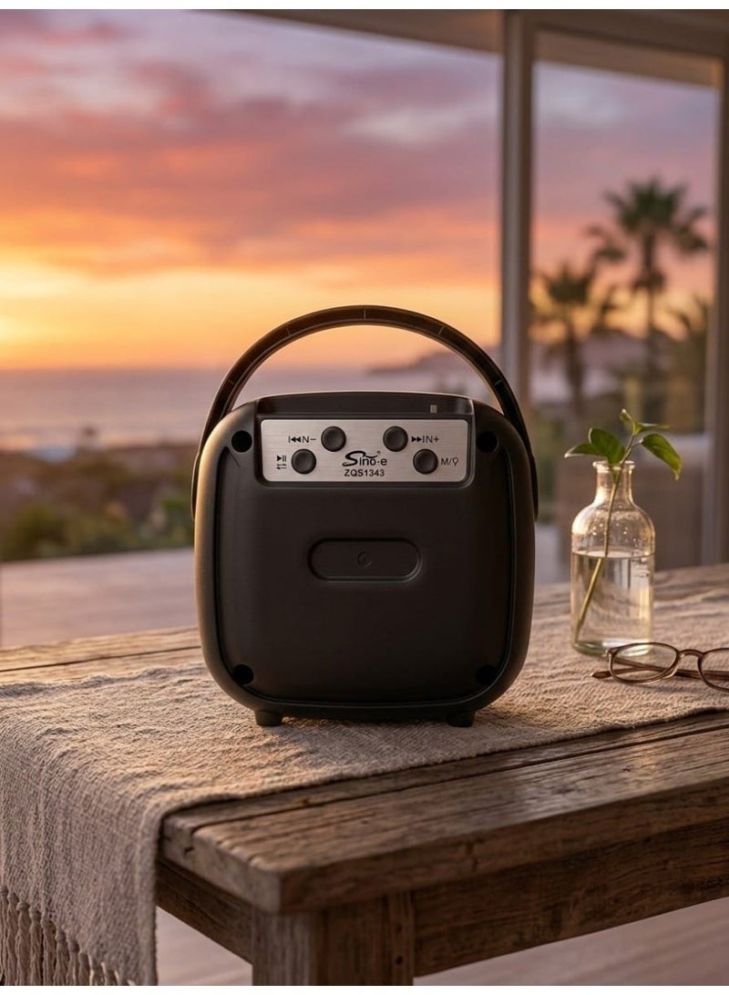 سينجي Portable mini sound speaker, High-volume loudspeaker, Travel-friendly compact bag-sized speaker, 8W Portable Bluetooth speaker with colorful RGB lights, Wireless Super Bass speaker with clear and powerful sound, Multimedia speaker with integrated carry handle, Portable handheld speaker, 3-inch high-performance loudspeaker, Supports USB flash drive and TF memory card and Microphone input, Built-in 800mAh rechargeable battery, Lightweight mini home party speaker, Stereo speaker for trips and events, Compatible with all smartphones and tablets, Glowing speaker with modern and stylish design, High-quality mobile speaker for audio and music, Portable speaker for outdoor trips and family outings, Luminous Bluetooth speaker supporting all media modes. - Image 5