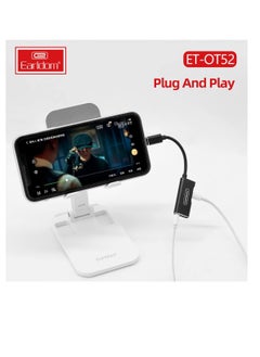 Earldom ET-OT52 2-in-1 Lightning Adapter To Lightning Charger And AUX 3.5mm - Black  - Image 2