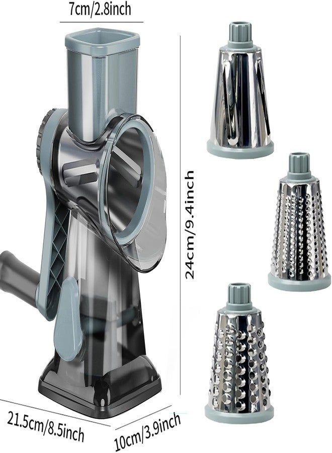 YOUCZON Cheese Grater,Rotary Cheese Grater Multi-Purpose Stainless Steel Cheese Shredder - Cheese Grater With handle Effortless Grating of Cheese, Vegetables, and Fruits (blue) - Image 5