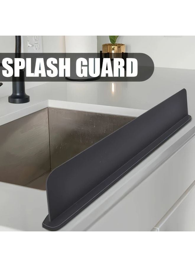Black Sink Water Guard With Suction Cups Leak Proof Kitchen Countertop Protection - Image 2
