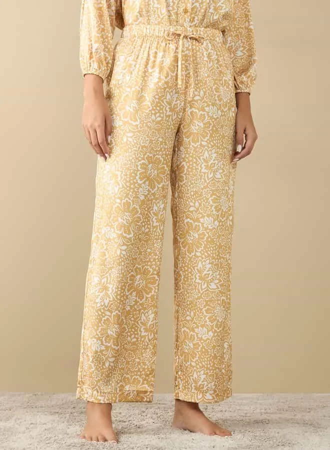 Splash FAV Printed Shirt with Long Sleeves and Pyjama Set