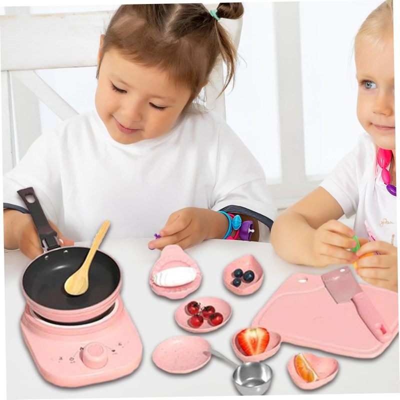 Kids Kitchen Set: 22-Piece Pink High Capacity - Authentic Interactive Cooking Kids Kitchen Playset for Beginner Chefs Aged 7-14 - Image 5