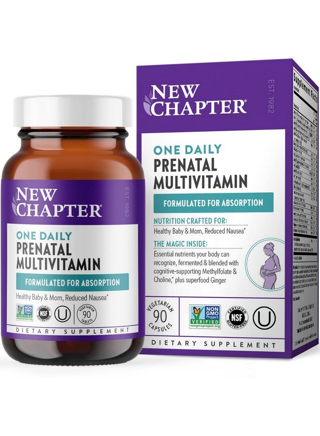 New Chapter Prenatal Vitamins, One Daily Prenatal Multivitamin with Methylfolate + Choline for Healthy Mom & Baby, Gluten Free & Non-GMO, 90 Count - Image 1