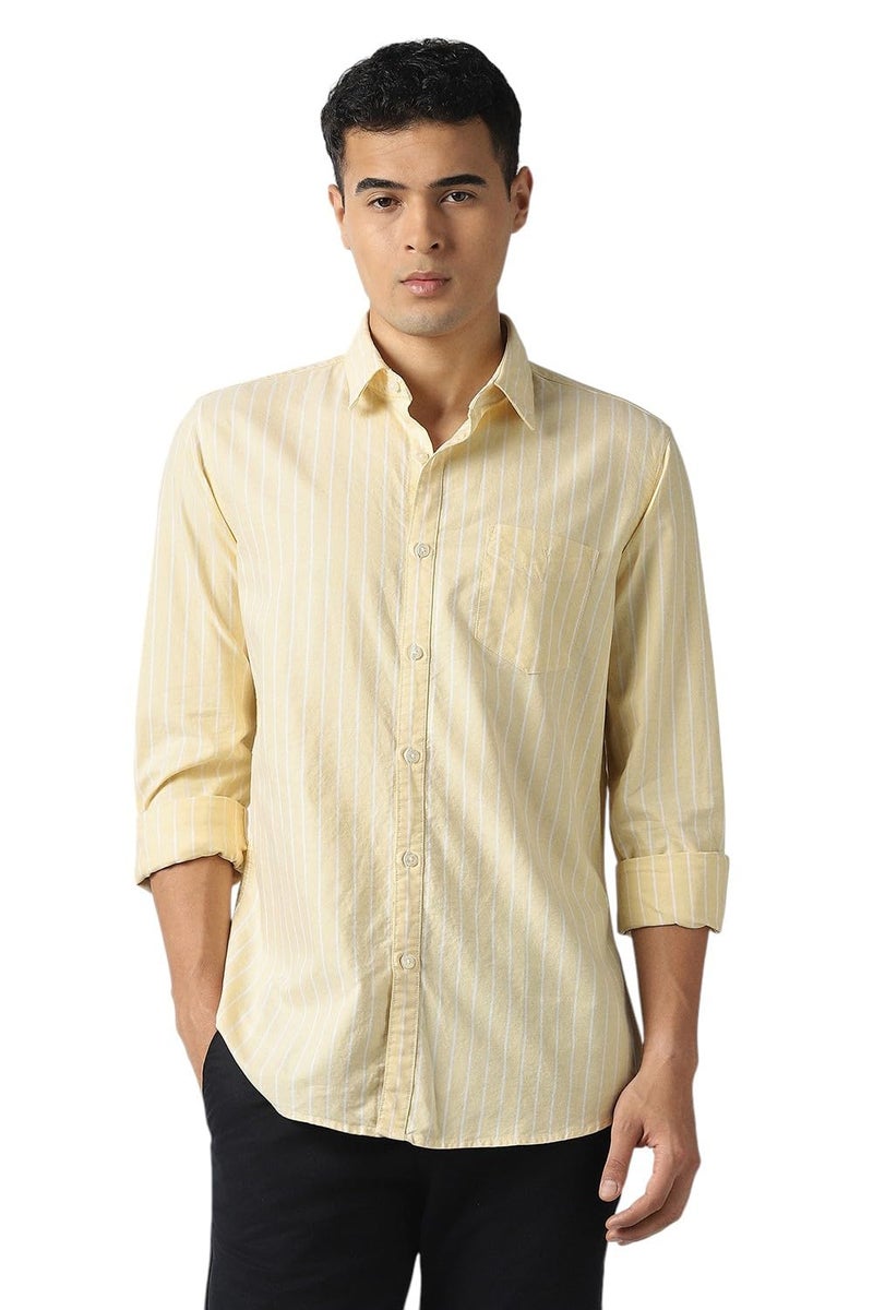 Van Heusen_Mens__Shirts_(VSSFUSLFL44336_Yellow_46) - Image 1