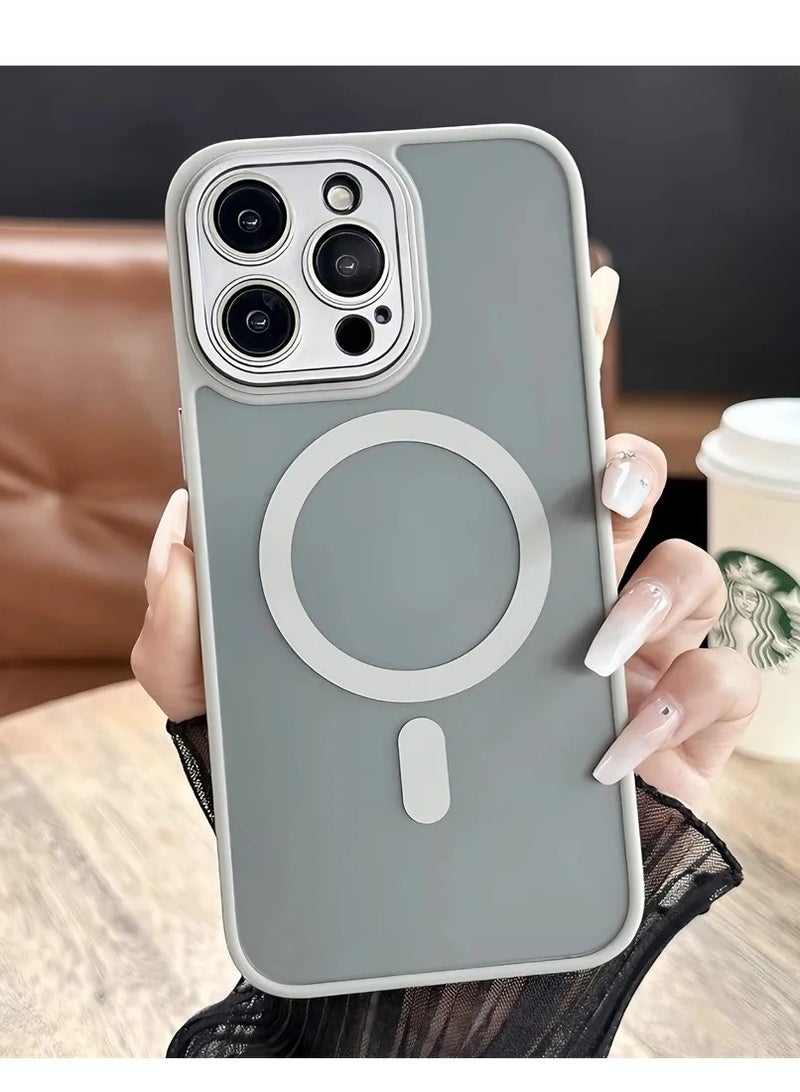 HEXABEX حافظة هاتف MagSafe فاخرة من التيتانيوم الطبيعي لهاتف iPhone 15 Pro Max مقاس 6.7 بوصة