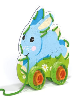 Quercetti Quercetti Play Montessori Toys Lacing Game - Set includes 4 Animals with Wheels and Colored Laces - Build, Play and Pull-Along to Promote Early Learning and Motor Skills, for Kids Ages 3-6 Years  - Image 1