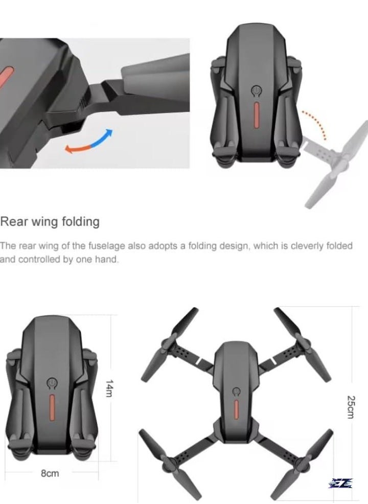 ELTRAZONE Drone with 360° Roll | 150m Range | Dual HD Camera Lens | 25-30 Min Flight Time | Speed Control, Gesture Manipulation, Optical Flow & Avoidance | 1 Battery (Grey)  - Image 2