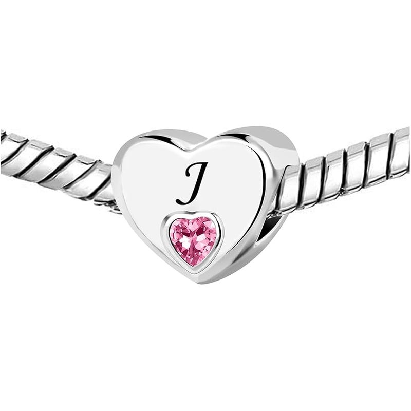 KunBead Initial A-Z Letter Love Pink Heart Alphabet Bead Charms Compatible with Pandora Charm Bracelets for Women - Image 3