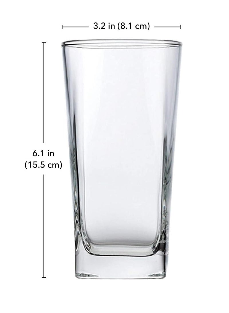 أكواب شرب فاخرة عالية الجودة (مجموعة من 6 أكواب سعة 300 مل، أكواب زجاجية شفافة طويلة، أكواب كوكتيل، خالية من الرصاص، زجاج للمطبخ) - Image 4