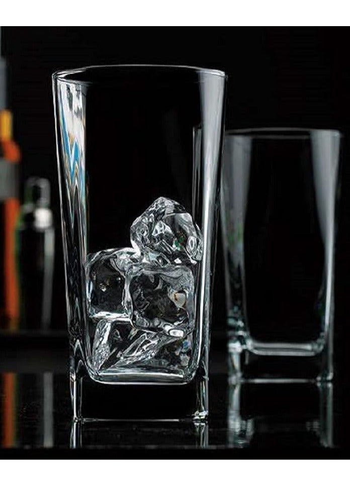 أكواب شرب فاخرة عالية الجودة (مجموعة من 6 أكواب سعة 300 مل، أكواب زجاجية شفافة طويلة، أكواب كوكتيل، خالية من الرصاص، زجاج للمطبخ) - Image 3