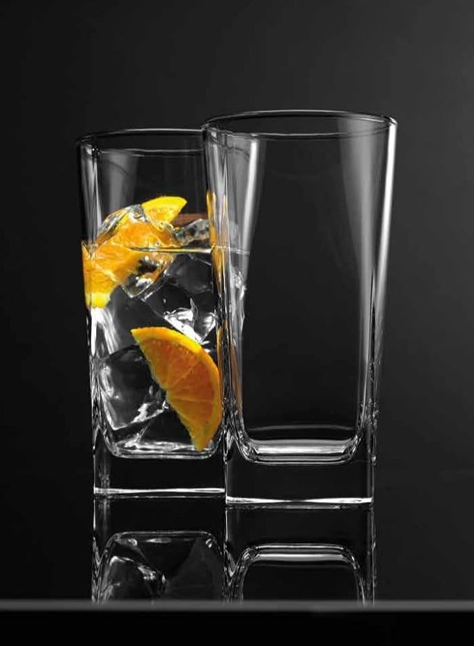 أكواب شرب فاخرة عالية الجودة (مجموعة من 6 أكواب سعة 300 مل، أكواب زجاجية شفافة طويلة، أكواب كوكتيل، خالية من الرصاص، زجاج للمطبخ) - Image 5