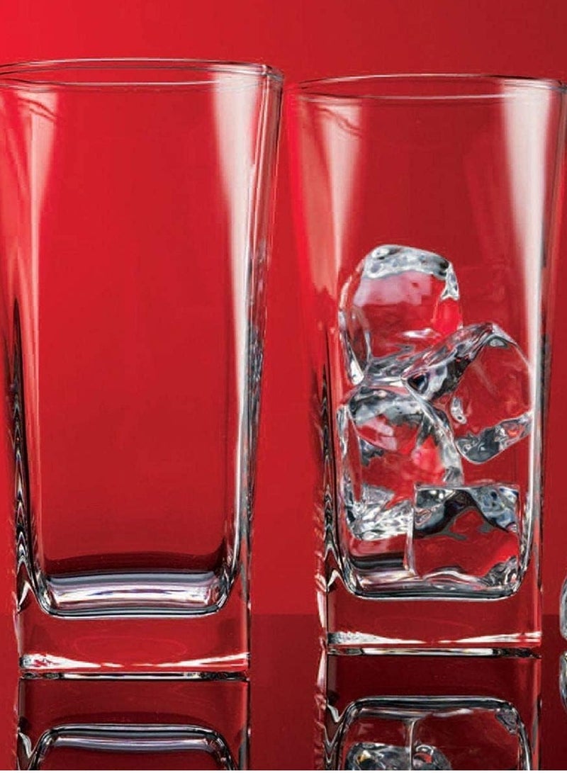 أكواب شرب فاخرة عالية الجودة (مجموعة من 6 أكواب سعة 300 مل، أكواب زجاجية شفافة طويلة، أكواب كوكتيل، خالية من الرصاص، زجاج للمطبخ) - Image 2