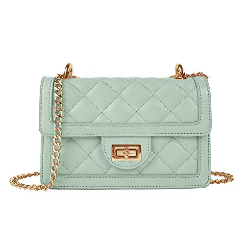 SG SUGU Small Quilted Crossbody Bag, Trendy Designer Shoulder Bag, Phone Wallet Purse for Women (Mint) - Image 1