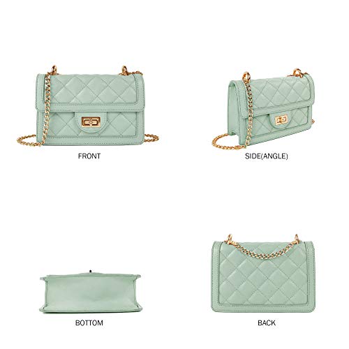 SG SUGU Small Quilted Crossbody Bag, Trendy Designer Shoulder Bag, Phone Wallet Purse for Women (Mint) - Image 2