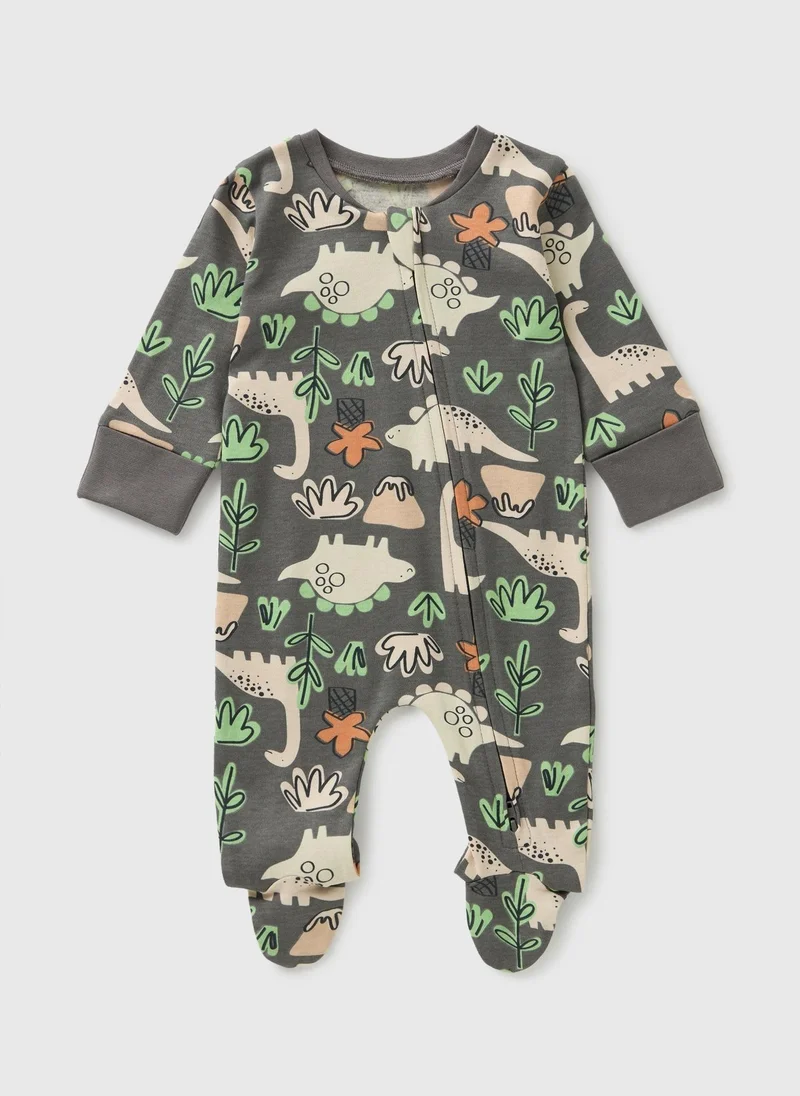 ماتلان Baby Grey Dinosaur Sleepsuit