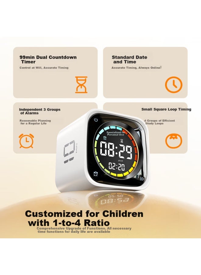 llano ساعة المنبه الذكية لليانو فليب تايمر لتعلم الانضباط الذاتي للأطفال والطلاب أداة الاستيقاظ مدير الوقت مؤقت العد التنازلي تذكير الواجبات هدية تايمكيوب Tk3 - Image 1