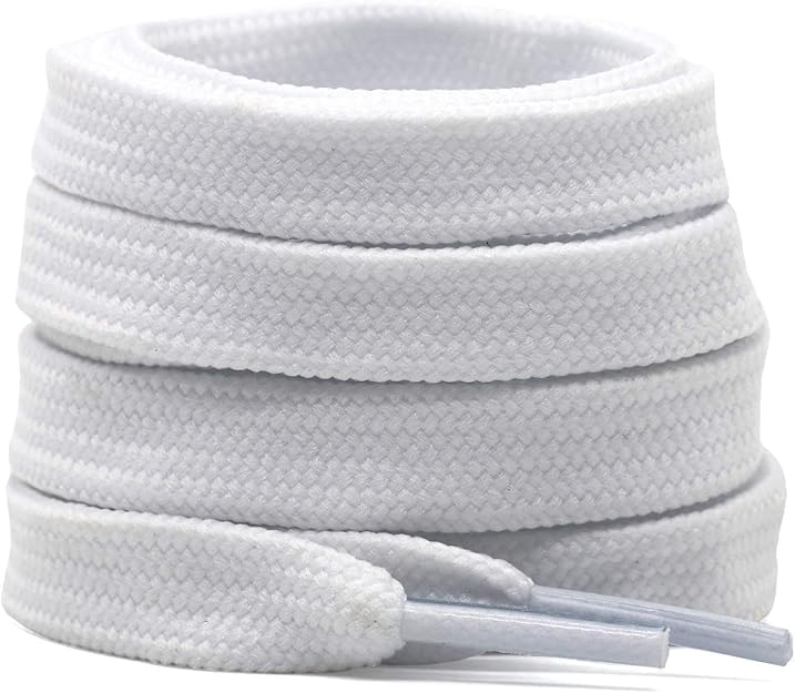 XERUS shoe lace white color Flat hollow Shoe laces pack of 2pair for white canvas sneakers casual shoe Men & Women Shoe Care & Accessories 120cm(6-7pair holes) - Image 2