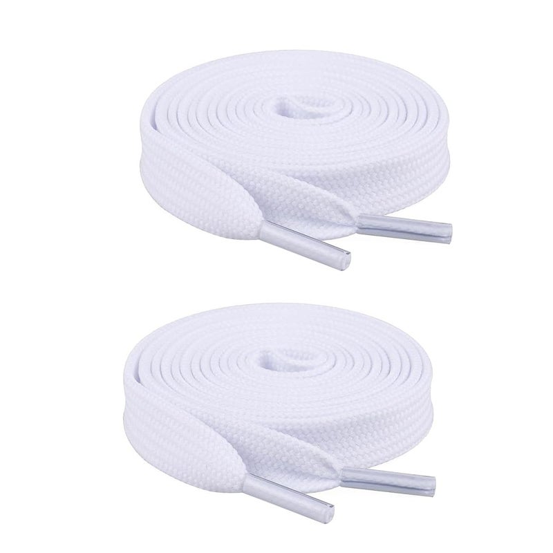 XERUS shoe lace white color Flat hollow Shoe laces pack of 2pair for white canvas sneakers casual shoe Men & Women Shoe Care & Accessories 120cm(6-7pair holes) - Image 1