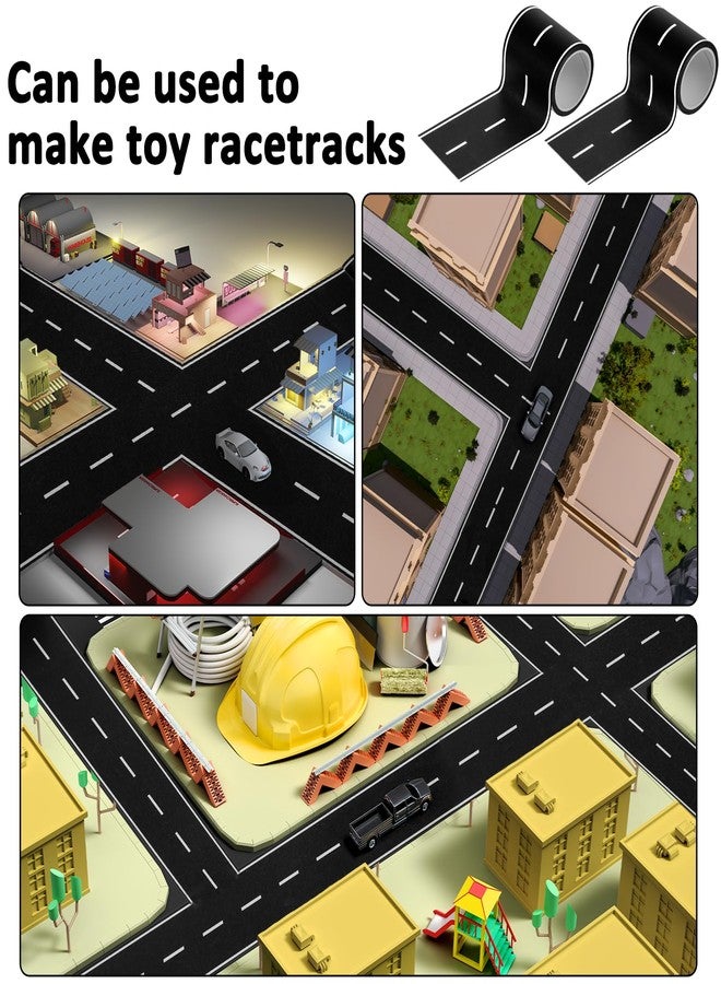 Gtziqa 2 Pack Black Road Track Tape, 32.8 Ft Long x 2 In Wide Toy Car Track Roadway Finish Line Tapes for Kids, No Residue Easy to Tear Table Runner Road Sticker for Race Car Birthday Party Decorations - Image 4
