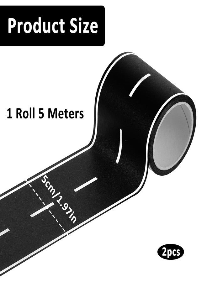 Gtziqa 2 Pack Black Road Track Tape, 32.8 Ft Long x 2 In Wide Toy Car Track Roadway Finish Line Tapes for Kids, No Residue Easy to Tear Table Runner Road Sticker for Race Car Birthday Party Decorations - Image 3