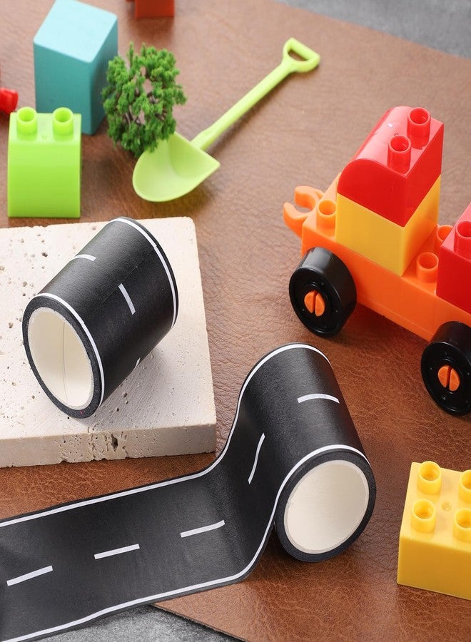 Gtziqa 2 Pack Black Road Track Tape, 32.8 Ft Long x 2 In Wide Toy Car Track Roadway Finish Line Tapes for Kids, No Residue Easy to Tear Table Runner Road Sticker for Race Car Birthday Party Decorations - Image 2