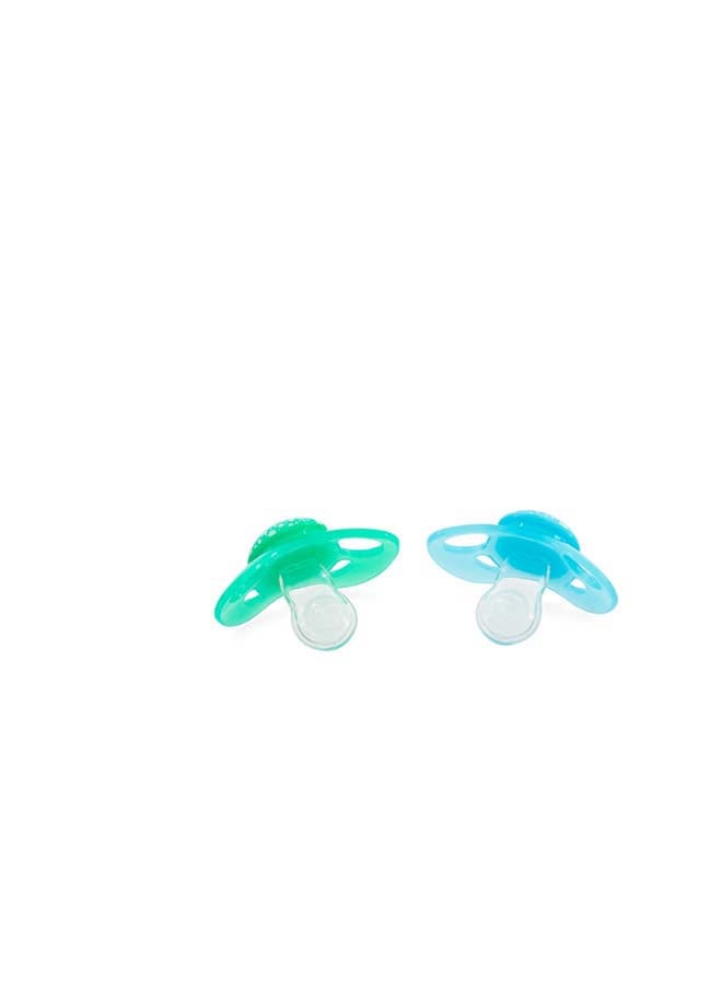 Twistshake 2-Pack Silicone Pacifiers 6+ Months Pastel Blue & Green | BPA-Free Orthodontic Baby Soothers | Comfort Pacifier for Infants