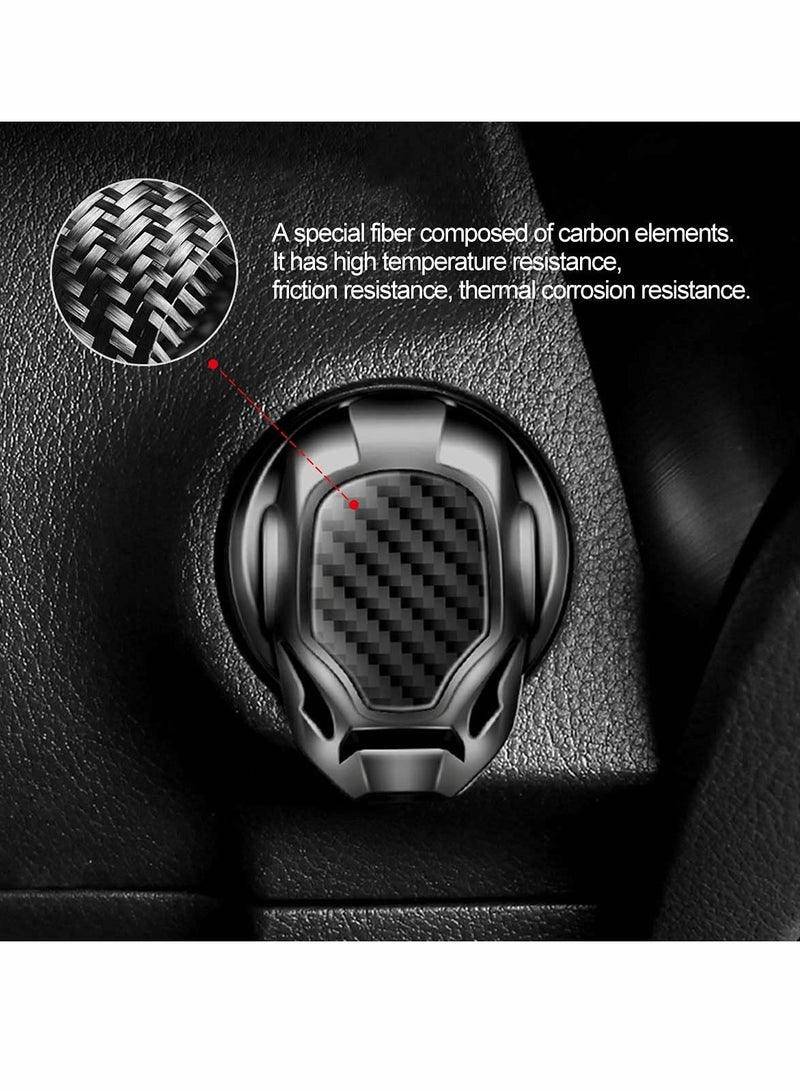 SOLARAE Car Push Start Button Cover, Engine Stop Protective Cover Decoration, Interior Modification Accessories to (Black) - Image 2