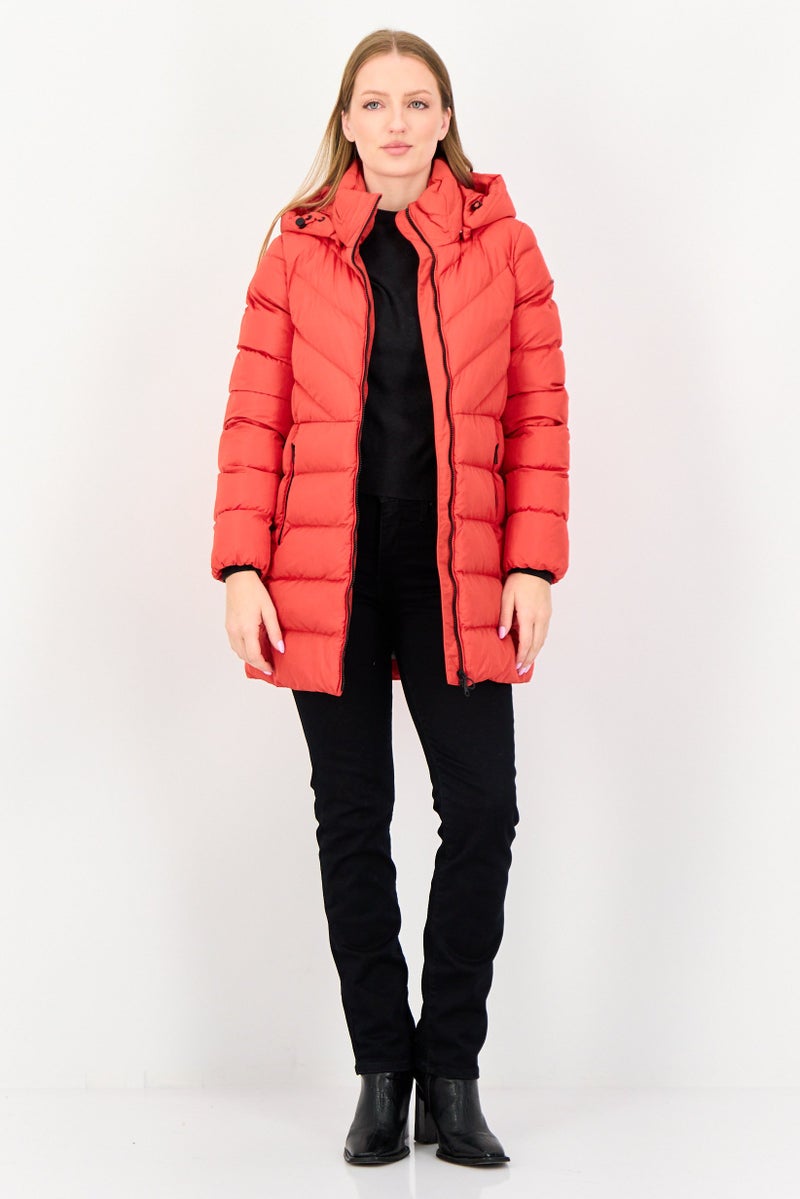 GEOX Women Quilted Puffer Jacket, Red - Image 4