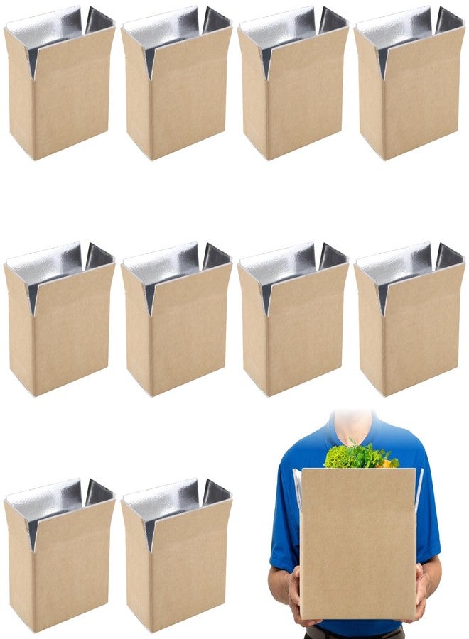 Varku 10 PCS Insulated Shipping Boxes, 8.7 x 4.7 x 5.7 in Heavy-Duty Foam Cooler with Aluminum Foil Lining, Foldable for Easy Storage, Great for Transporting Fresh Food, Seafood, Flowers - Image 1